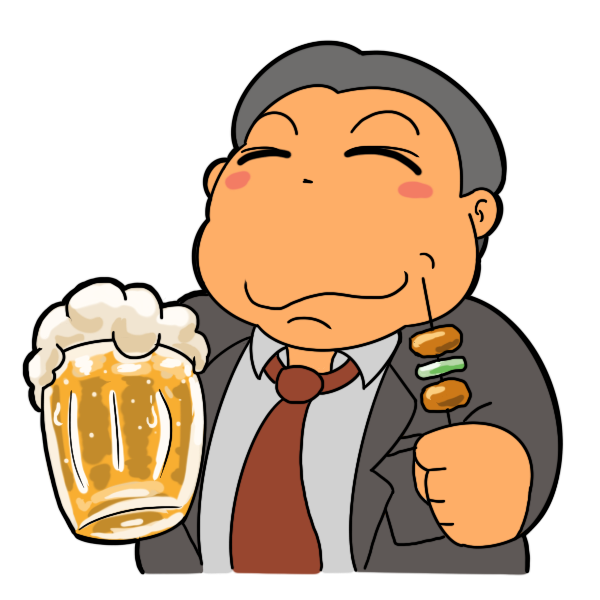 ビールと焼き鳥 フリーのイラスト素材 もってけ画廊