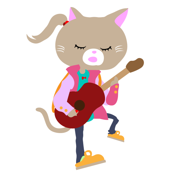 ストリートミュージシャン　メス猫